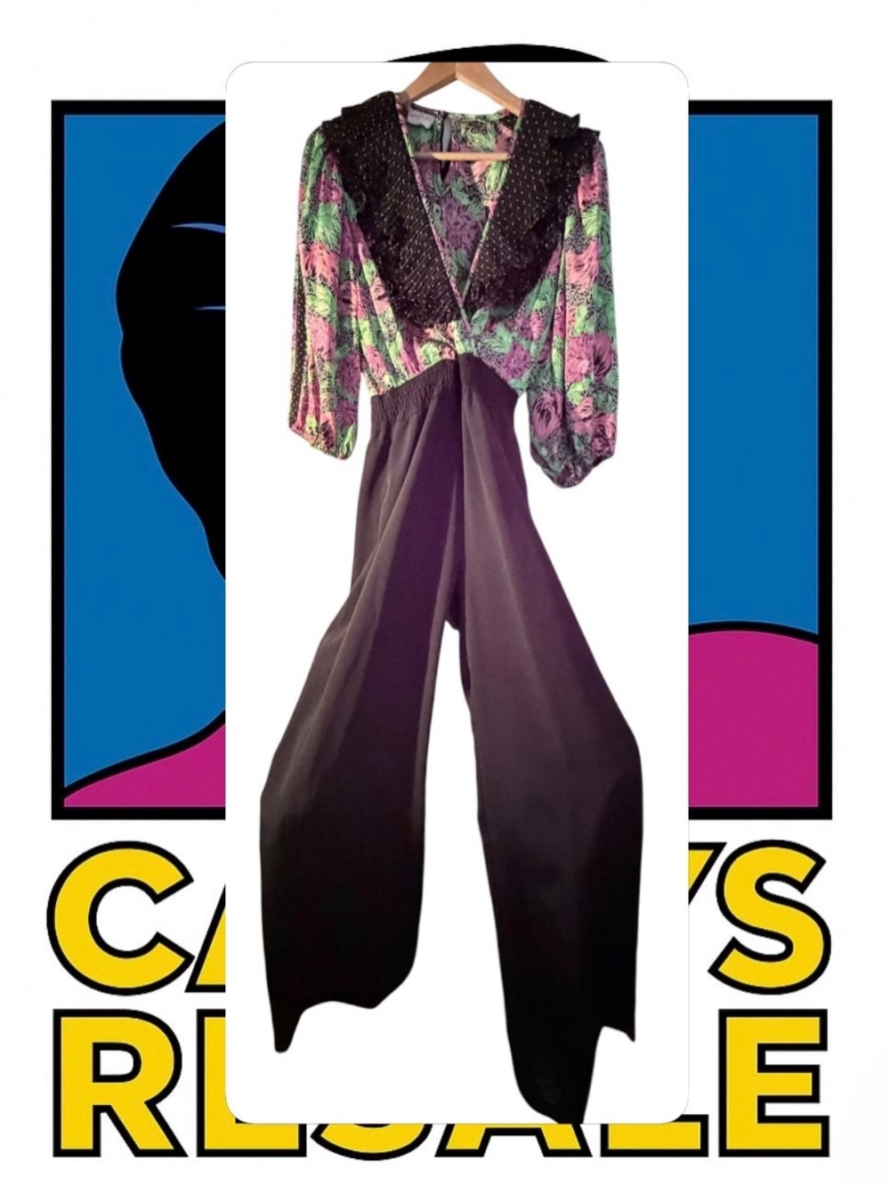 Beautiful Vintage 80s Susan Freis jumpsuit size small
